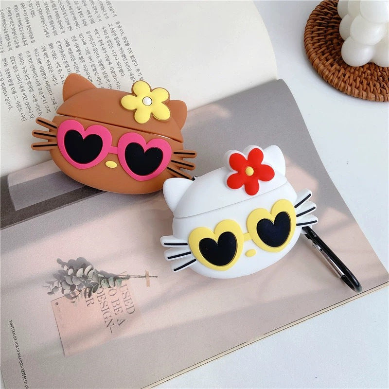 AirPods Case | Vazico Creative Cute Little Flower Sunglasses KT Cat