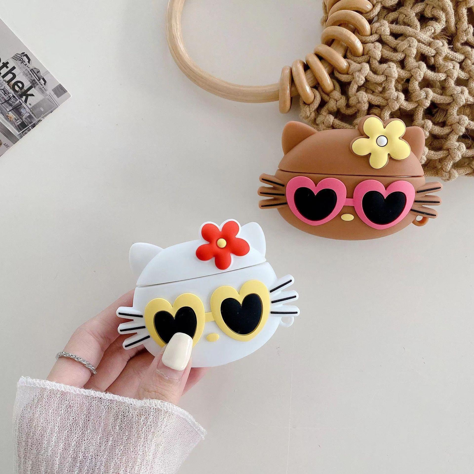 AirPods Case | Vazico Creative Cute Little Flower Sunglasses KT Cat