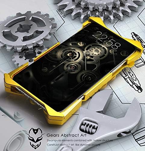 Shetchix Luxury Armor Metal Aluminum Pure Copper Phone Cover for Iphone Case Mechanical Gear Purely Handmade Skull Phone Case