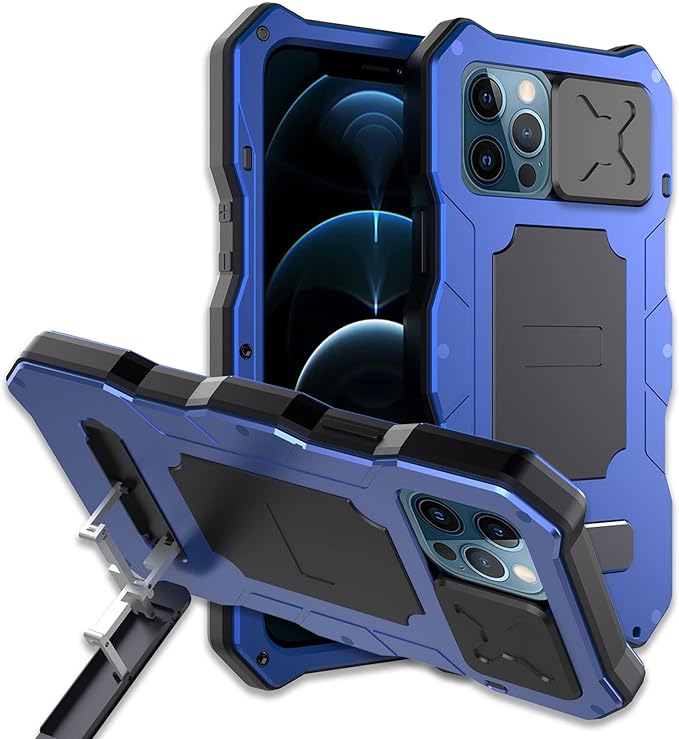 Vazico Armor Case for iPhone 13 Pro Max 12 12 Pro 12 Pro Max Metal Case Heavy Duty Body Drop Protection Shockproof Cover