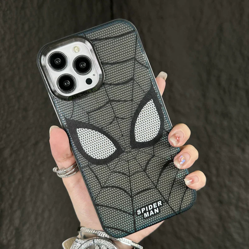 Vazico Premium iPhone 14 Pro Max Case - Silver Electroplated Shell with Spiderman Mask Design for iPhone 15, 13 Pro, XR, XS, and 12: High-End, Anti-Fall, Creative Protective Cover