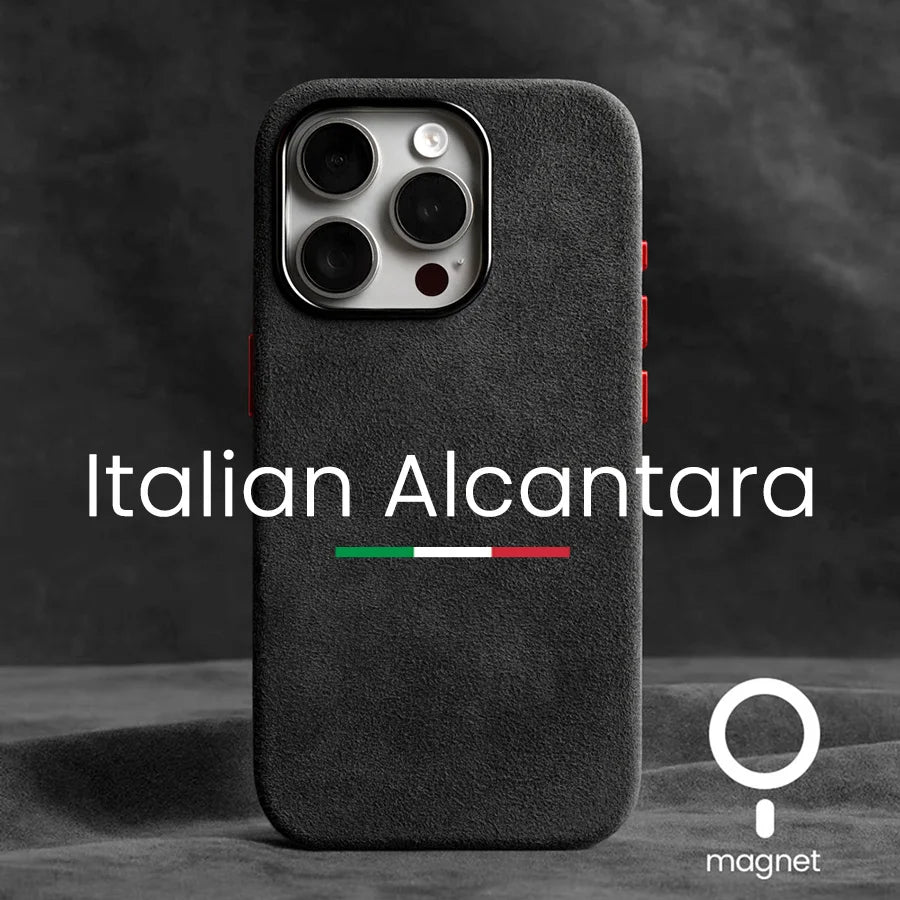 Vazico Magnetic ALCANTARA Case for iPhone 15 Pro Max 14 13 12 mini Luxury Artificial Leather Supercar Suede Phone Cases Cover