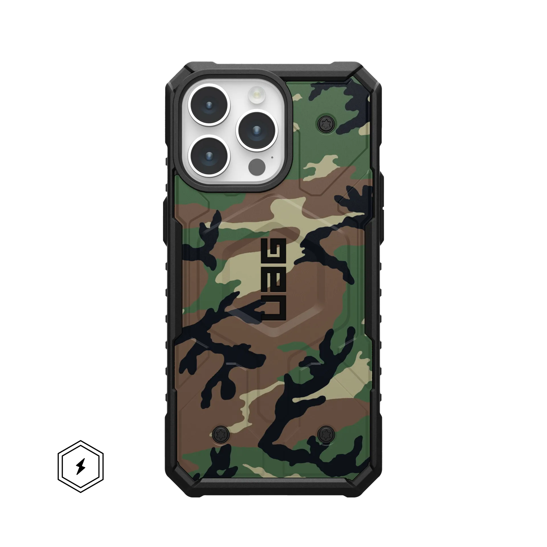 PATHFINDER CASE WITH MAGSAFE FOR APPLE IPHONE - US WOODLAND CAMOUFLAGE